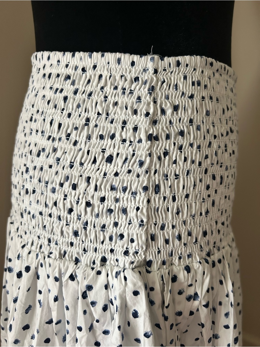 J. Crew White Maxi Skirt with Black Dot Print - Picture 8 of 12